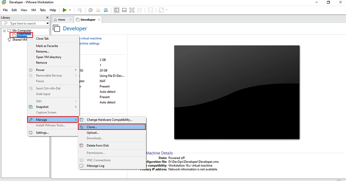 vmware workstation cloning