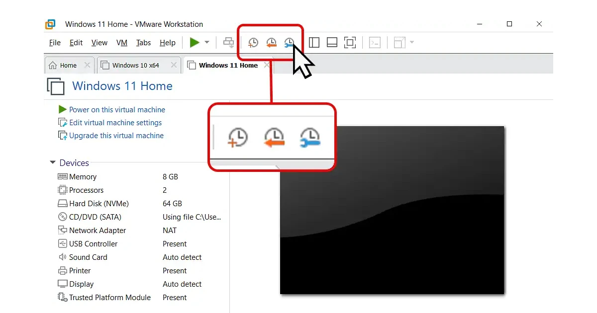 vmware workstation snapshot
